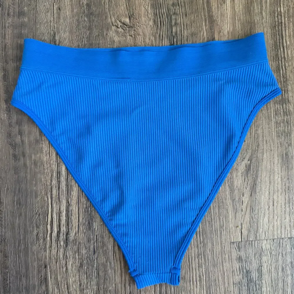 Frankie’s Bikinis Gabrielle High Waisted Bottom in Cobalt Blue Size Medium